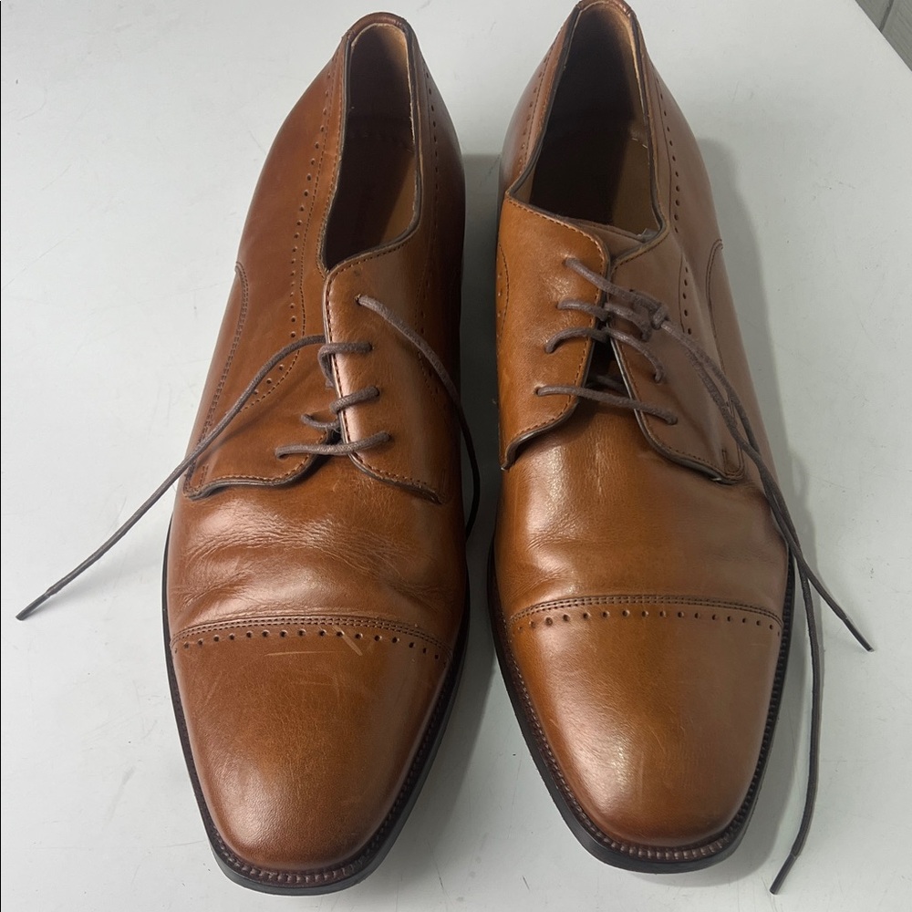 Johnston & Murphy Tan Leather Oxfords